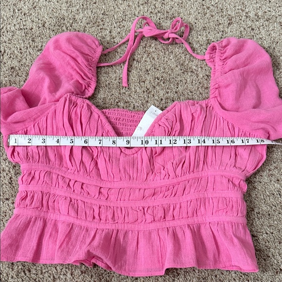 Free People Vibrant Pink Long Sleeve Crop Top - Picture 9 of 9
